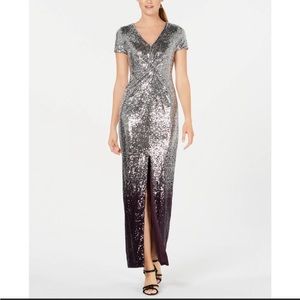 Calvin Klein Sequined Long Evening Gown